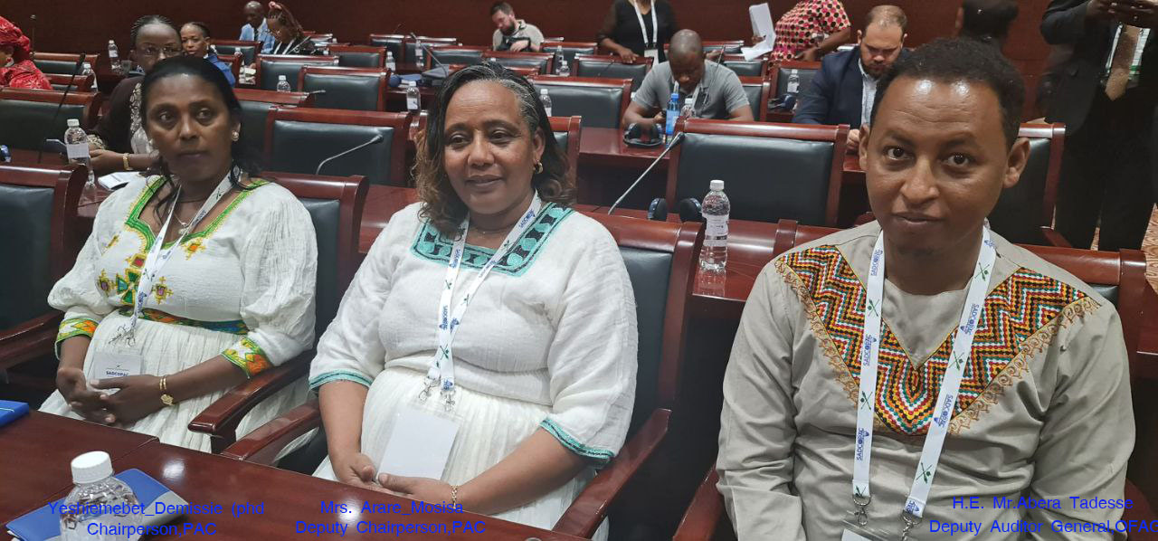 ኢትዮጵያ የተሳፈችበት 17ኛው የደቡባዊ አፍሪካ ልማት ማህበረሰብ የህዝብ ፋይናንስ ኮሚቴዎች ድርጅት (SADCOPAC) ኮንፍረንስና 21ኛውአመታዊ ጠቅላላ ጉባኤ በደቡብ አፍሪካ ተካሄደ-*ኢትዮጵያ በህዝብ ተወካዮች ም/ቤት የመንግስት ወጪ አስተዳደርና ቁጥጥር ጉዳዮች ቋሚ ኮሚቴ እና በፌዴራል ዋና ኦዲተር መ/ቤት  አመራሮች በጉባኤው ተወክላለች፡፡